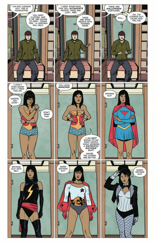 Illustration for article titled We Can Never Go Home Comic Mocks Even More Female Superhero Outfits